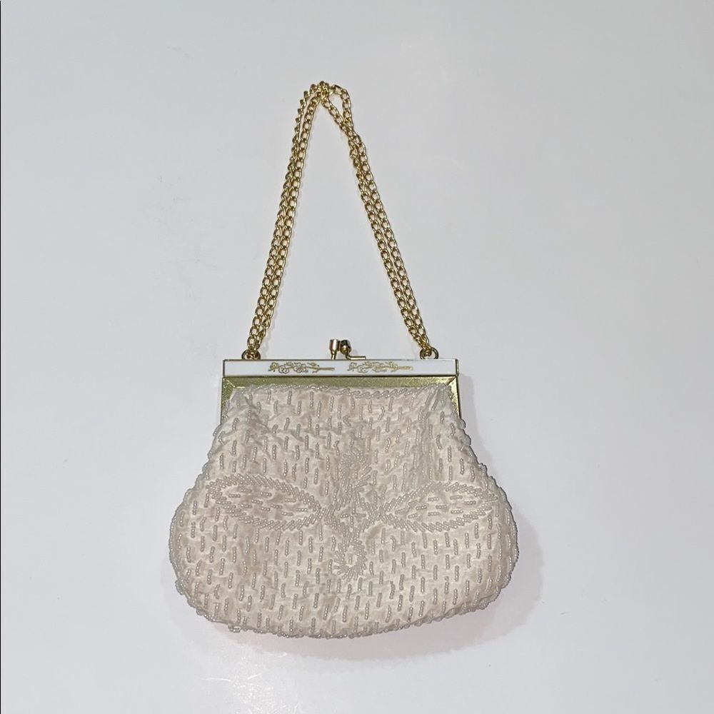 VTG,Hong Kong Mini Bag Elegant Cream Chain Clutch Made In Hong Kong ♥️
